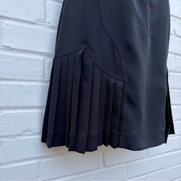 Versace Jeans Couture VTG 90s Y2K Little Black Dress w/ Pleated Skirt SZ 0/2 XS - Picture 5 of 10